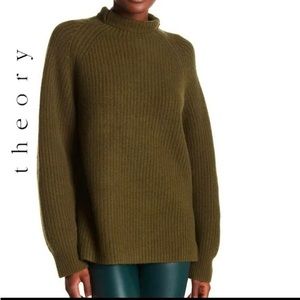 THEORY Pate Brown Fine Haven Funnel Neck Sweater S (RealReal Certified)
